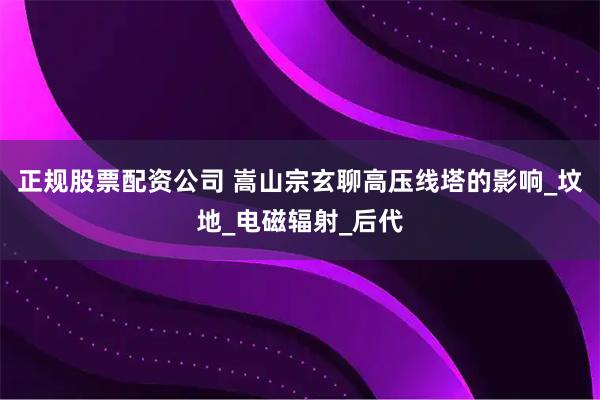 正规股票配资公司 嵩山宗玄聊高压线塔的影响_坟地_电磁辐射_后代
